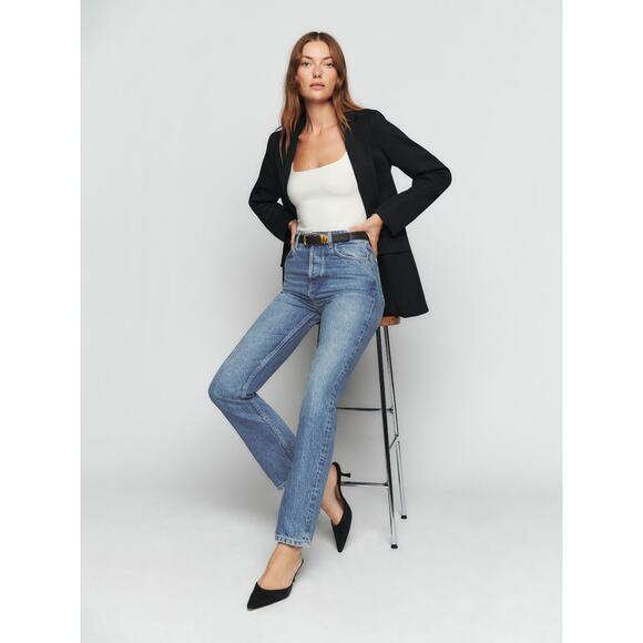 Reformation Blue Straight Leg Jeans - Picture 1 of 12